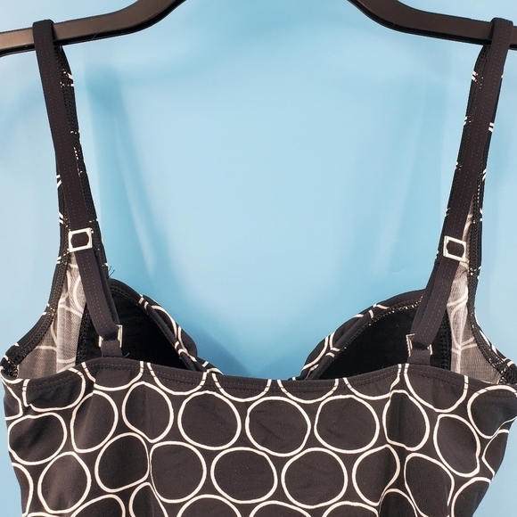 La Blanca black and white patterned tankini top 10 - Picture 7 of 14